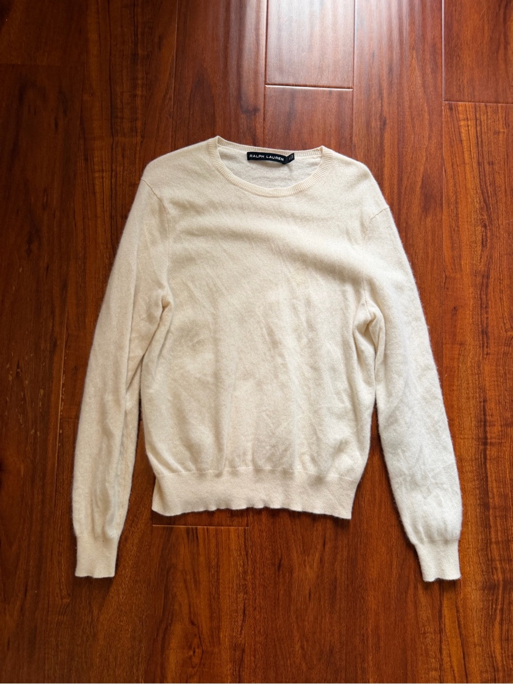 Cashmere Ralph Lauren Men’s Crewneck Sweater in Off-White